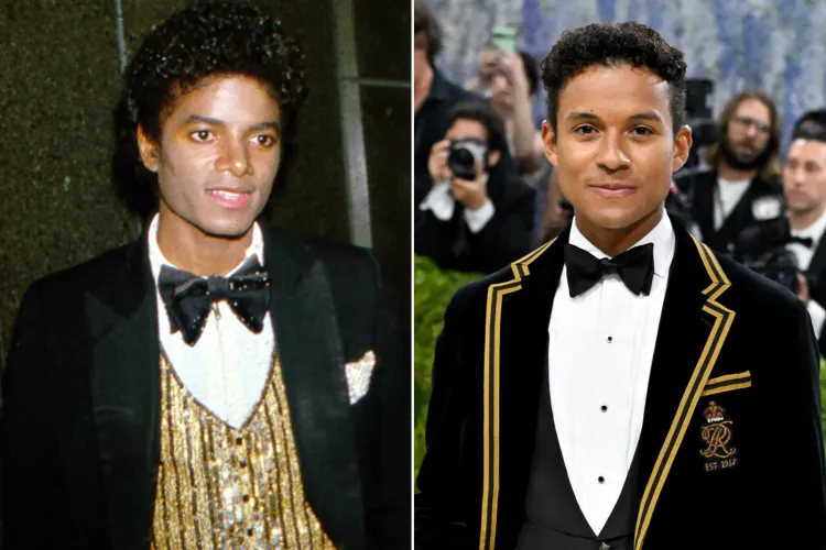 Pas suksesit të filmit  Michael   nipi i Michael Jackson  Jaafar Jackson  shkëlqen në Met Gala me një paraqitje në stilin e ikonës
