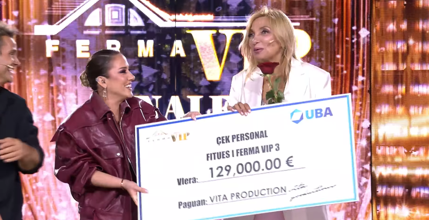 Mimoza Ahmeti fiton  Ferma VIP 3   çmimi i madh 129 mijë euro
