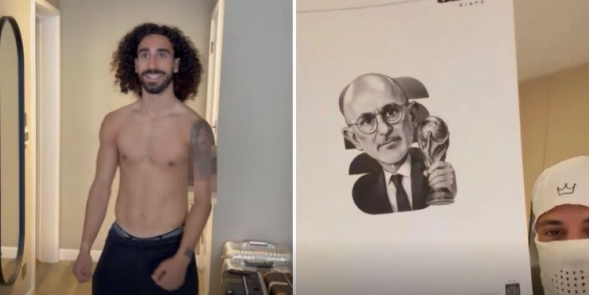 E mban premtimin  Cucurella bën tatuazh fytyrën e trajnerit De La Fuente