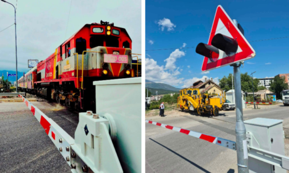 Aksidentet afër hekurudhave  Infrakos me laura automatike në linjën Fushë Kosovë Pejë  Mos iu afroni binarëve më pak se 3 metra