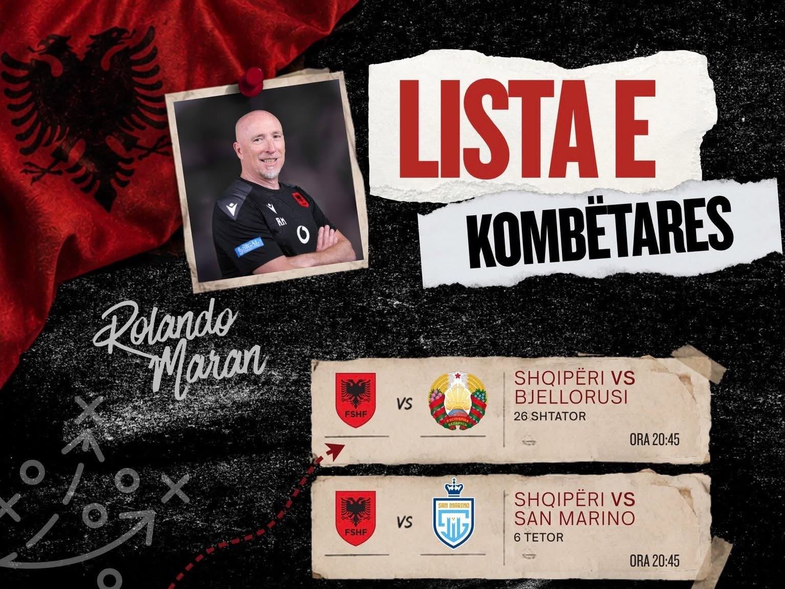 Zyrtare  Kjo është lista e Kombëtares Shqiptare për ndeshjet e shtatorit
